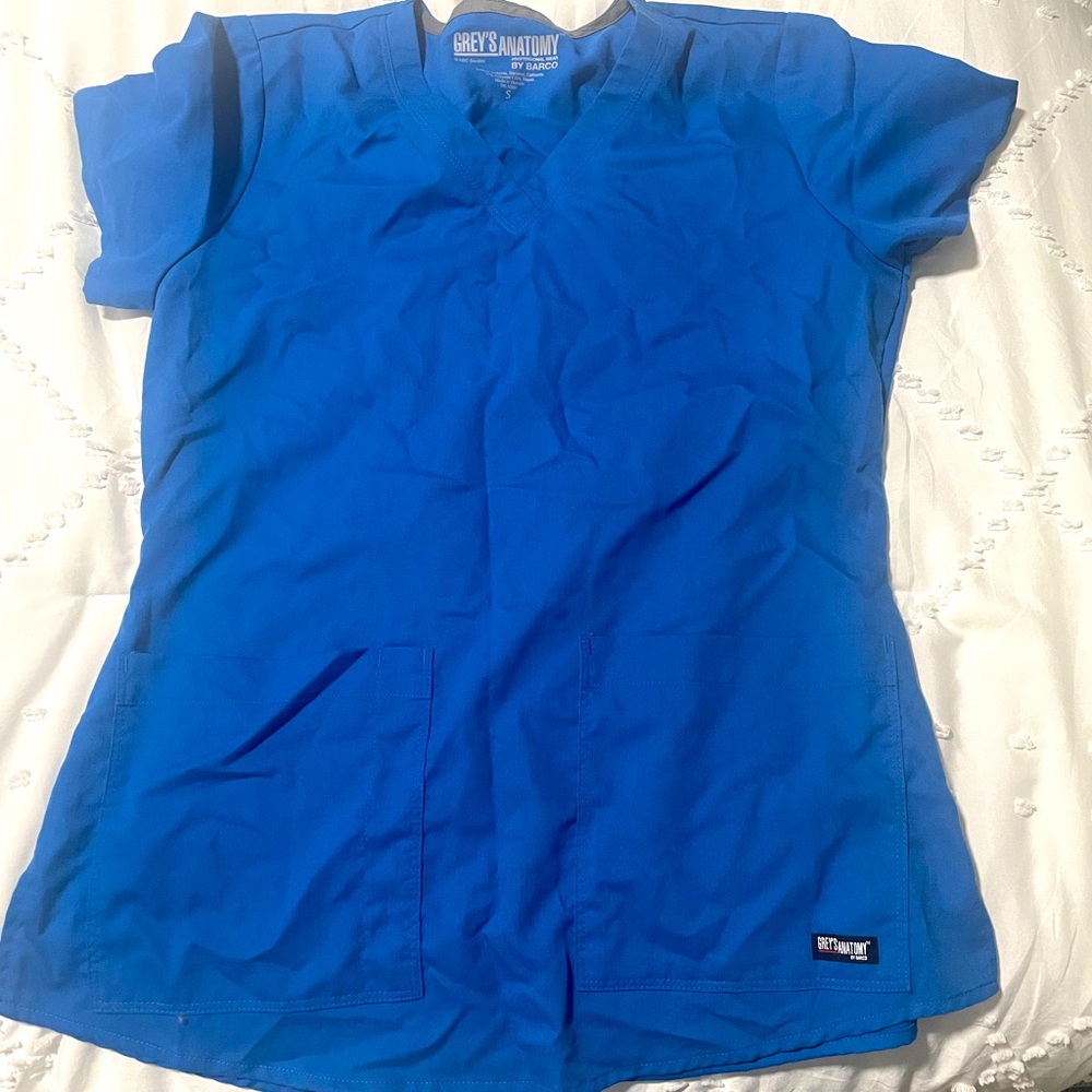 NWOT Greys Anatomy royal blue scrub top